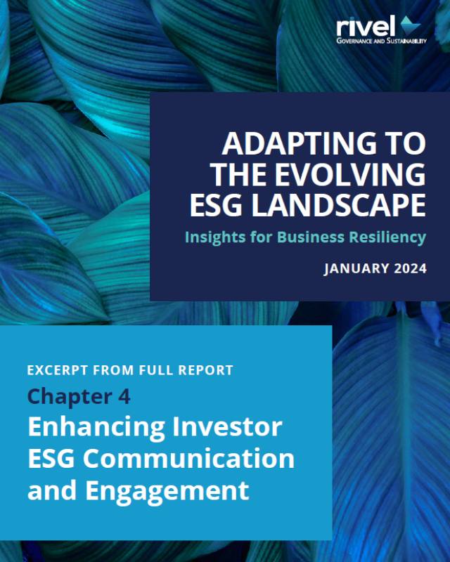 White Paper Excerpt: Enhancing Investor ESG Communication and Engagement